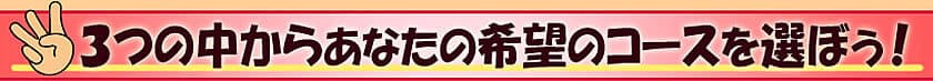 ３つの中からあなたの希望のcourseを選ぼう！